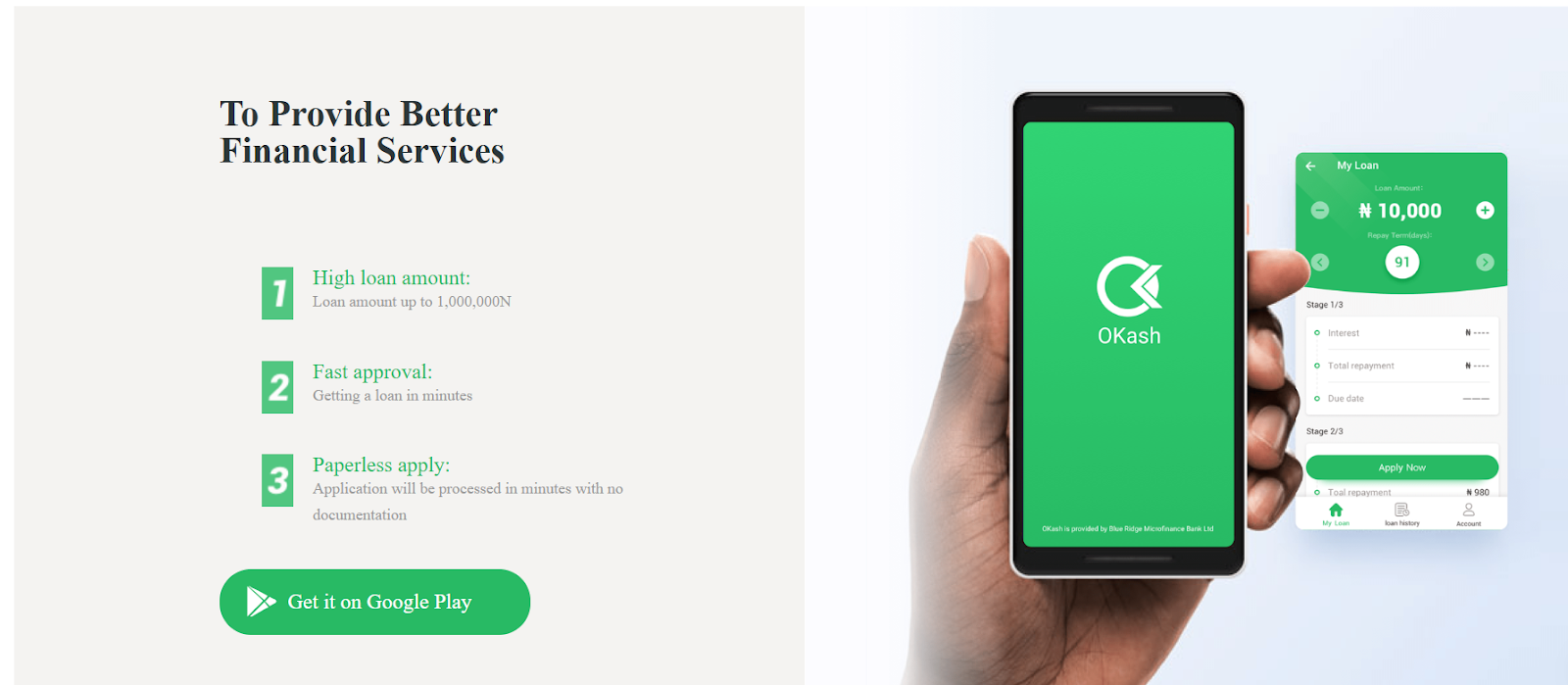 Where can I get a loan of 500k in Nigeria? okash